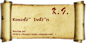 Koszó Iván névjegykártya