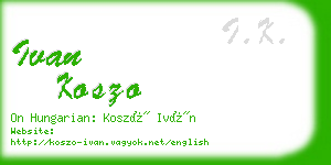 ivan koszo business card